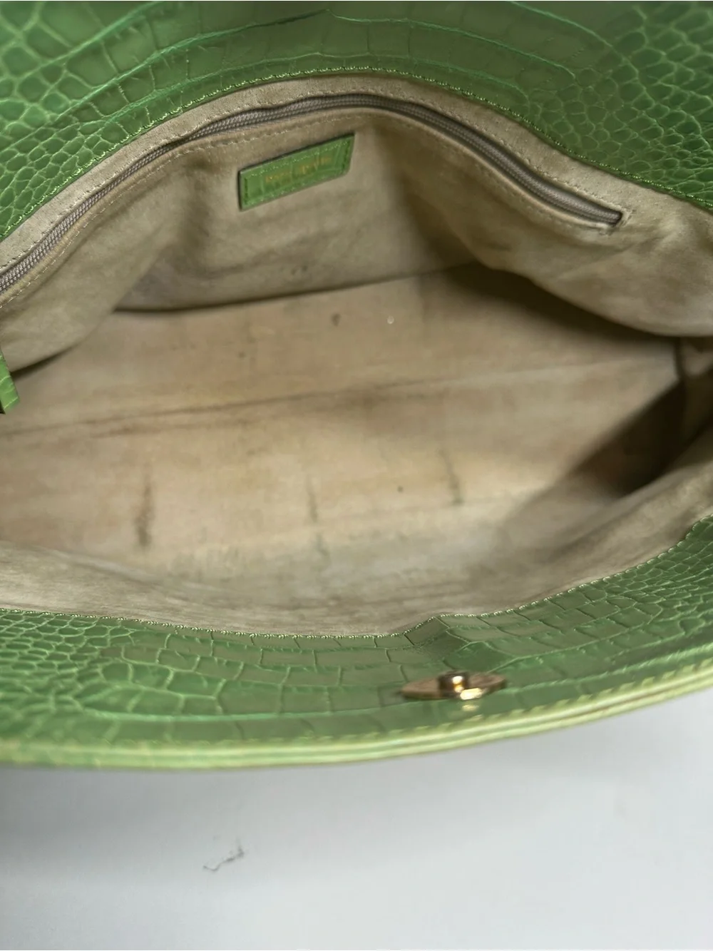 kate spade Light Green Croc-Embossed Tote
